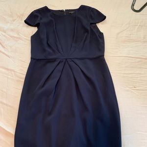 J. crew gathered waist navy dress- NWOT 14 TALL